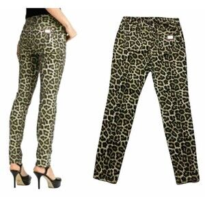 Michael Kors Leopard Print Super Stretch Skinny Jeans Women's Size 4